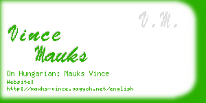 vince mauks business card